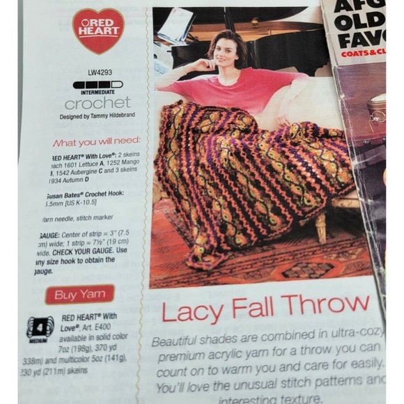 Crochet Patterns Mixed Lot of 12 Afghans Blankets Throws Beanies Slouchy Hat - Picture 3 of 12